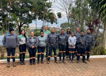 equipe de colaboradores do viveiro de mudas
