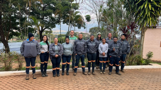 equipe de colaboradores do viveiro de mudas